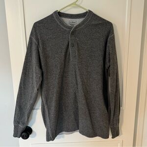 L.L.Bean Gray Long Sleeve Henley